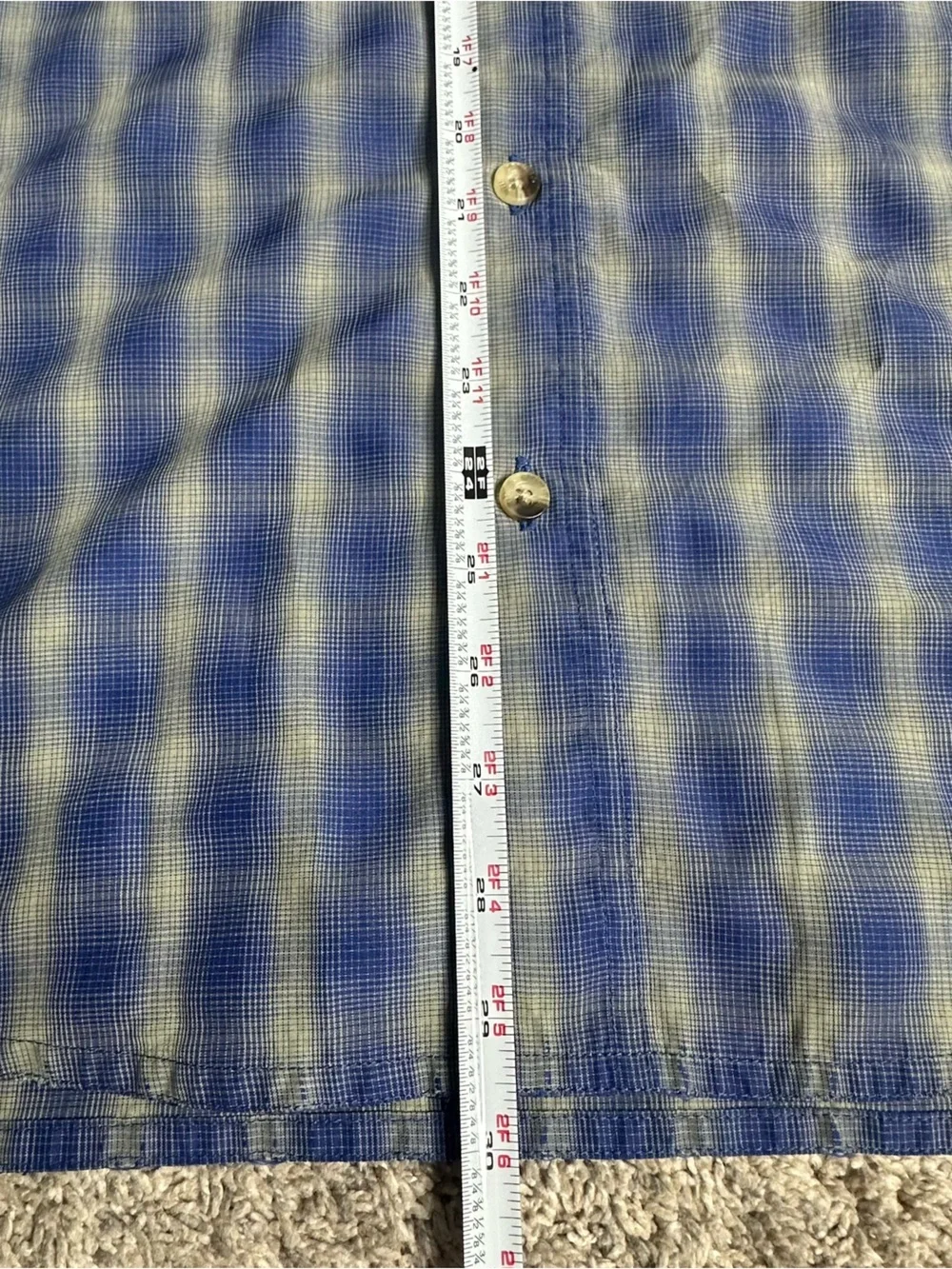 The North Face Blue Plaid Long Sleeve Button Up Shirt medium Zip Pocket hiking